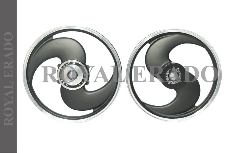 2 Spokes black Alloy Wheel for STANDARD ABS Royal-Enfield Bullet X 350CC, Electra, Thunderbird 2010 model