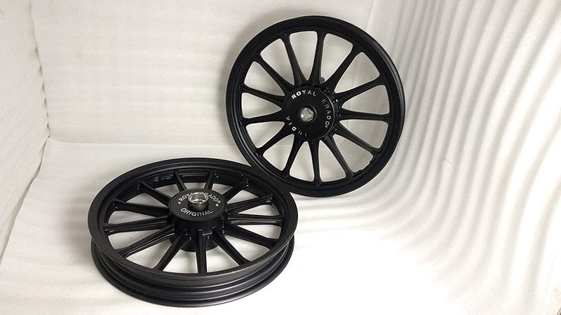 13 Spokes FULL BLACK Alloy Wheel set for classic single disc