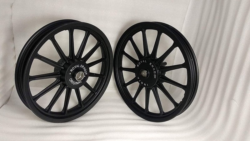 13 Spokes FULL BLACK Alloy Wheel set for classic single disc