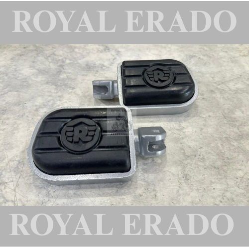 Royal enfield reborn classic , standard battalion meteor 350 super meteor 650 hunter 350 silver aluminium footrest foot pad with R logo