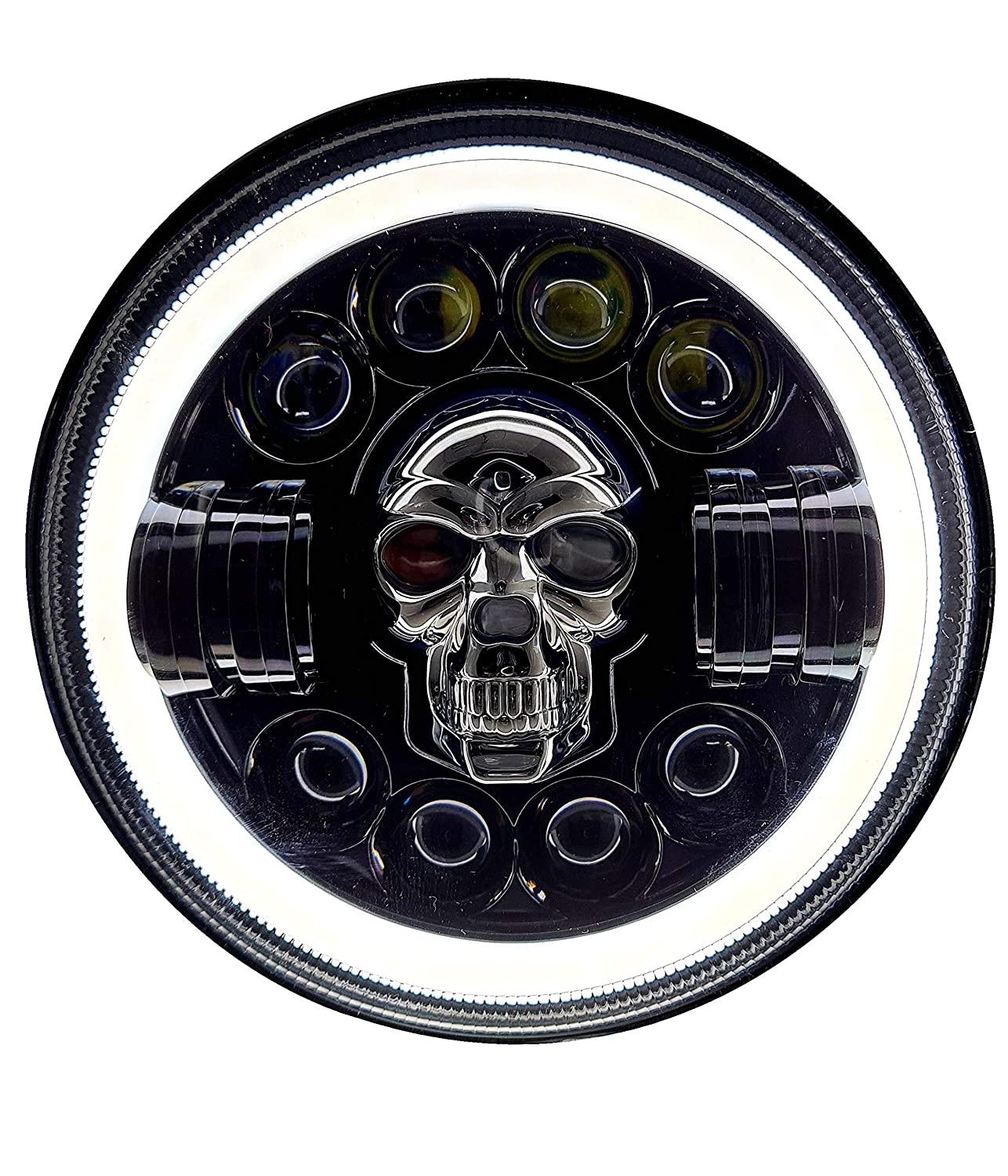 ROYAL ERADO 7" SKULL head light for royal enfield classic , electra , standard