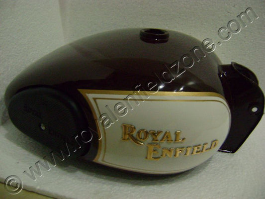 20 TO 22 LITRES BLACK TANK FOR ROYAL ENFIELD WITH RUBBER KNEE PAD