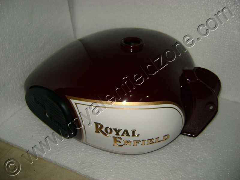 20 TO 22 LITRES BLACK TANK FOR ROYAL ENFIELD WITH RUBBER KNEE PAD