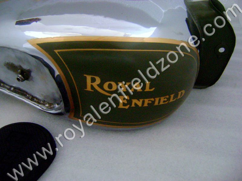 20 TO 22 LITRES MILITARY GREEN PAINTED TANK (CAN BE PAINTED ACCORDING TO YOUR BIKE ) FOR ROYAL ENFIELD WITH RUBBER KNEE PAD