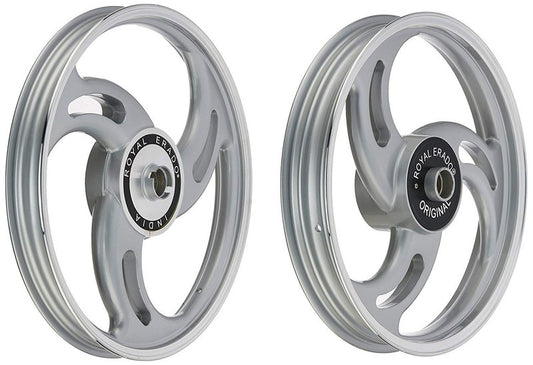 3 Spokes silver Alloy Wheel for STANDARD ABS Royal-Enfield Bullet X 350CC, Electra, Thunderbird 2010 model