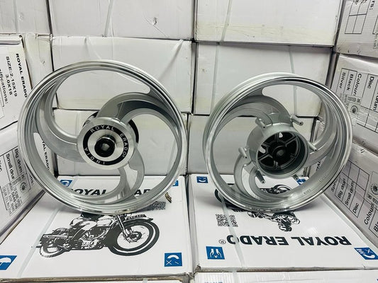 TALWAR SILVER & CHROME CNC alloy for ROYAL ENFIELD REBORN CLASSIC SINGLE DISC & STANDARD AFTER 2023 MODEL SINGLE DISC