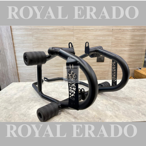 Royal enfield super meteor 650 sm 650 leg guard crash guard with double slider in black