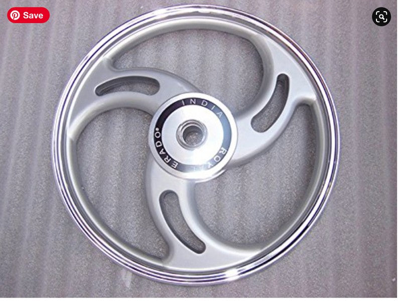 3 Spokes silver Alloy Wheel for STANDARD ABS Royal-Enfield Bullet X 350CC, Electra, Thunderbird 2010 model