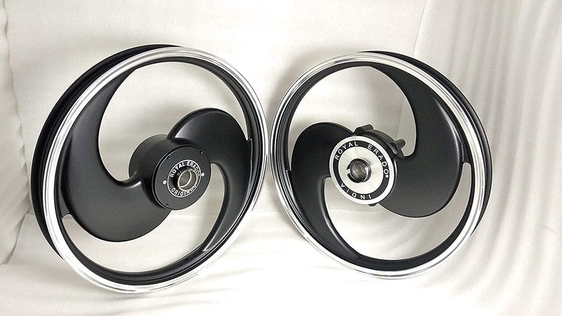 2 Spokes black Alloy Wheel for STANDARD ABS Royal-Enfield Bullet X 350CC, Electra, Thunderbird 2010 model