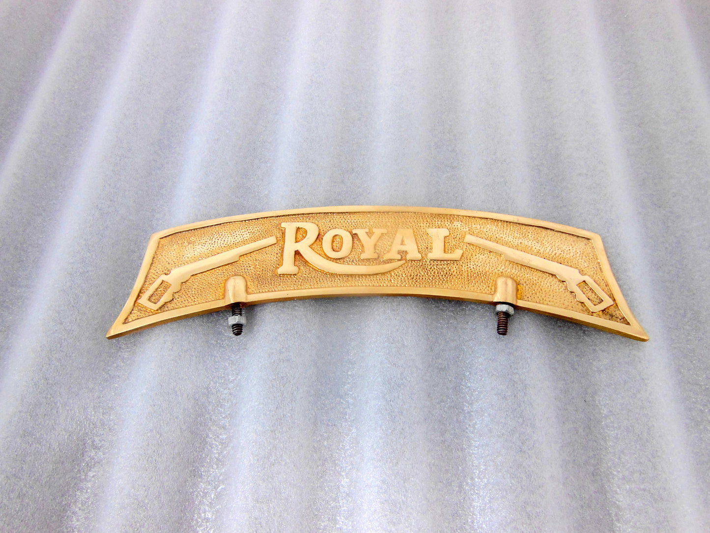 BRASS ROYAL NUMBER PLATE FOR FRONT MUDGUARD FOR ALL BIKES / CLASSIC/ ELECTRA / STANDARD