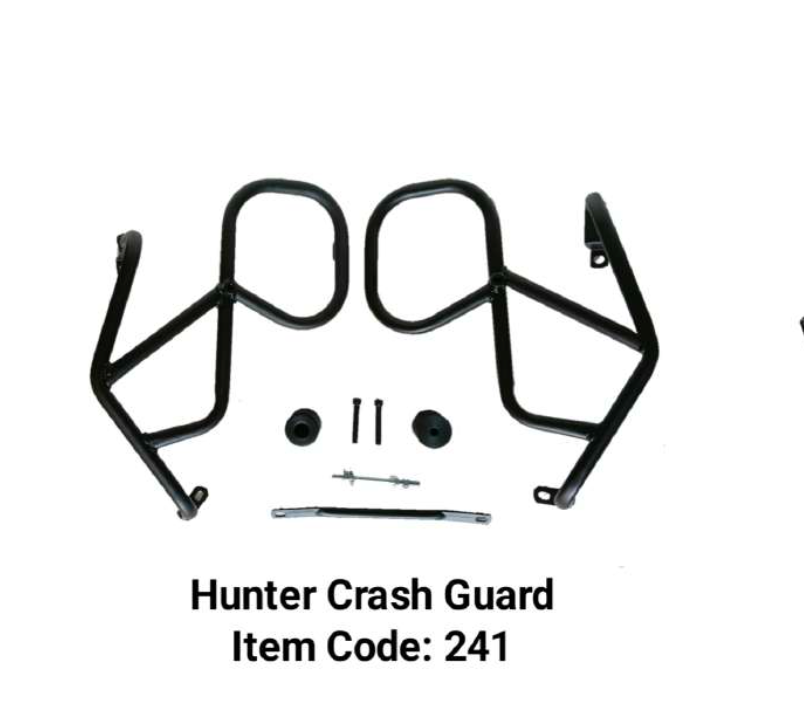 BLACK LEG GAURD / CRASH BAR WITH FRAME SLIDER FOR ROYAL ENFIELD HUNTER 350