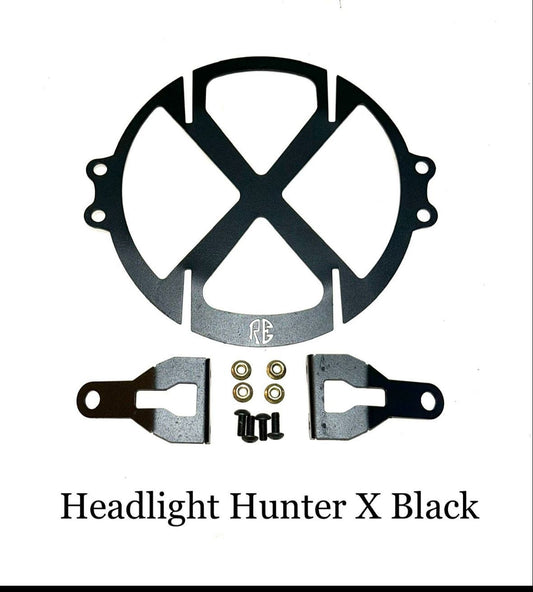X type Headlight Grill for Hunter 350 - Protect Your Motorcycle's Headlight with Style (Black)