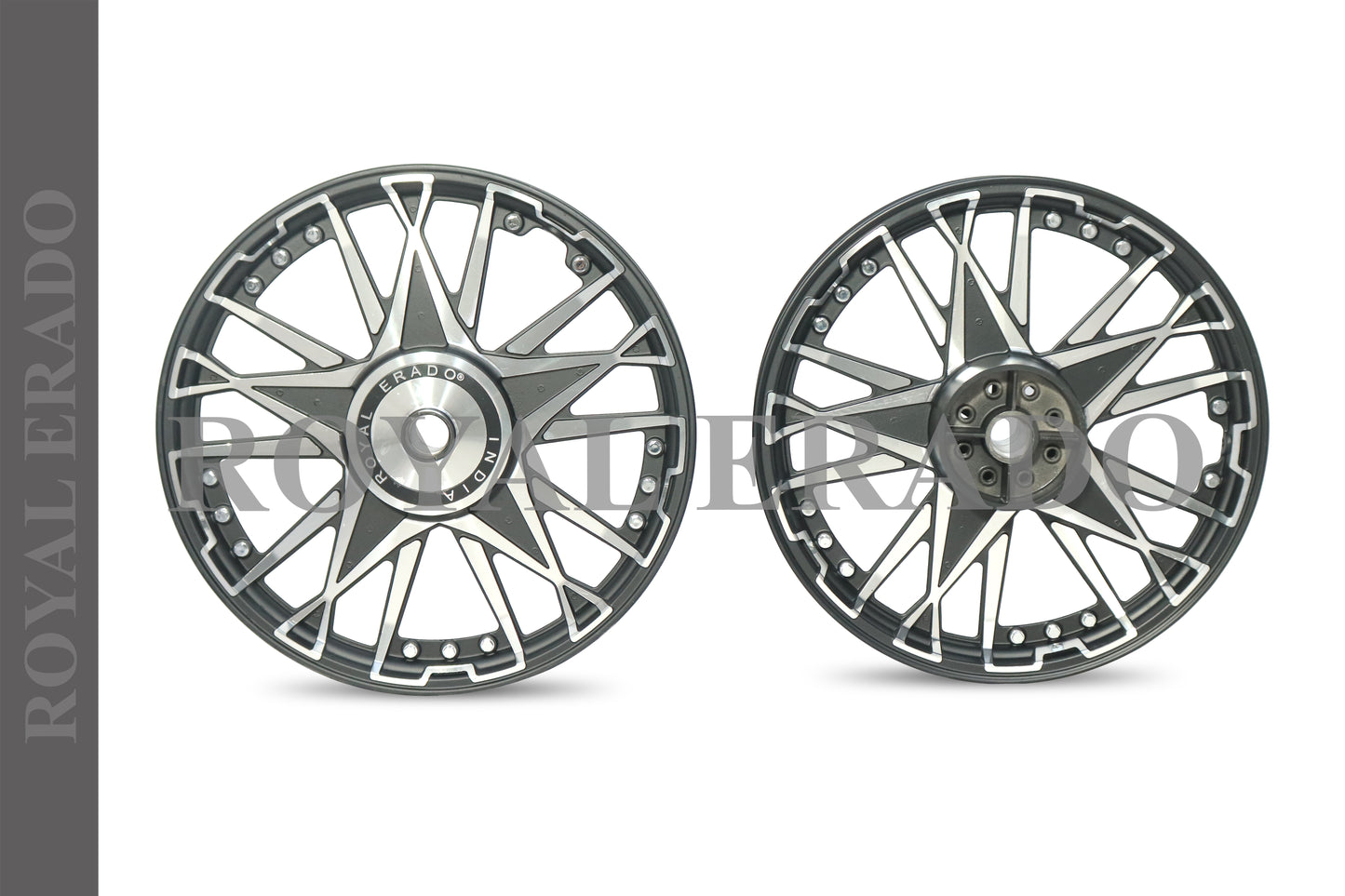 DOUBLE STAR DESIGN Alloy Wheel for STANDARD ABS Royal-Enfield Bullet X 350CC, Electra, Thunderbird 2010 model