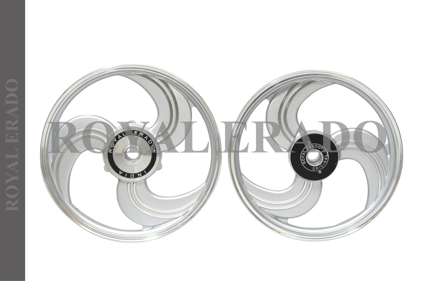 3 Spoke CLOSED SILVER NEW Alloy Wheel for STANDARD ABS Royal-Enfield Bullet X 350CC, Electra, Thunderbird 2010 model