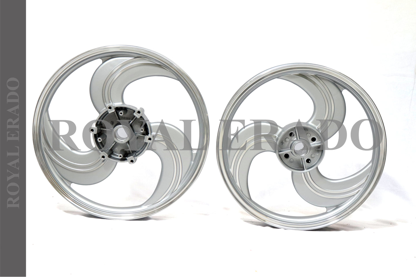 3 Spoke CLOSED SILVER NEW Alloy Wheel for STANDARD ABS Royal-Enfield Bullet X 350CC, Electra, Thunderbird 2010 model