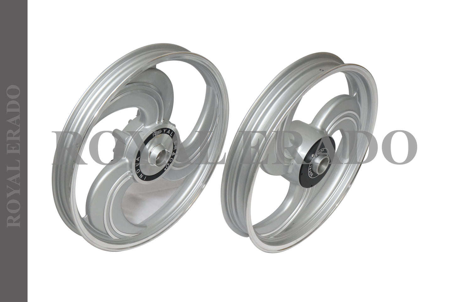 3 Spoke CLOSED SILVER NEW Alloy Wheel for STANDARD ABS Royal-Enfield Bullet X 350CC, Electra, Thunderbird 2010 model