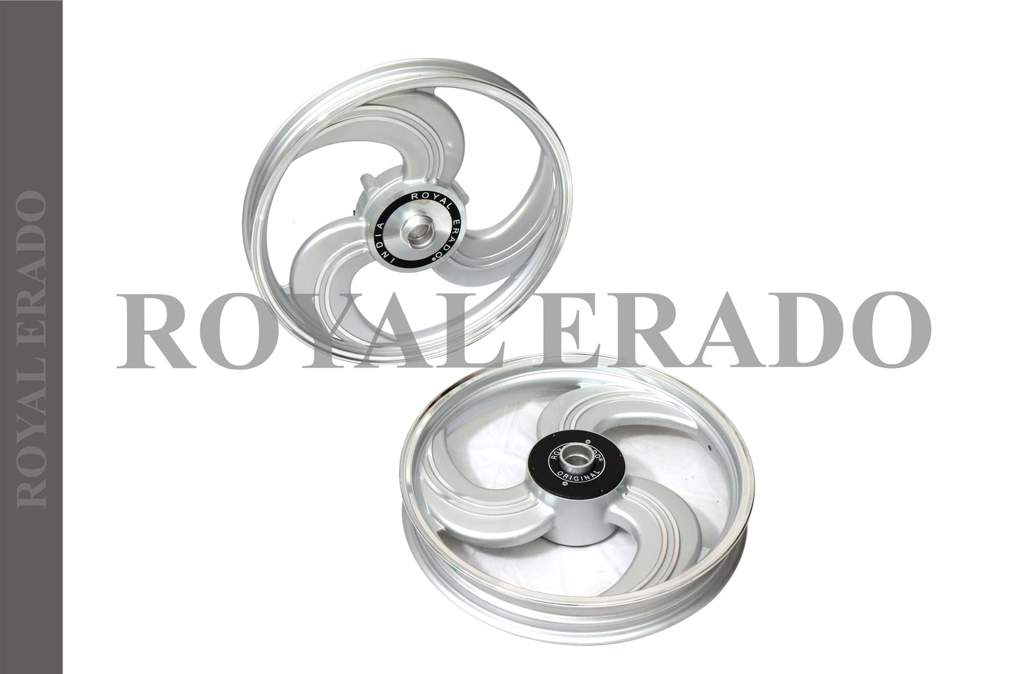 3 Spoke CLOSED SILVER NEW Alloy Wheel for STANDARD ABS Royal-Enfield Bullet X 350CC, Electra, Thunderbird 2010 model