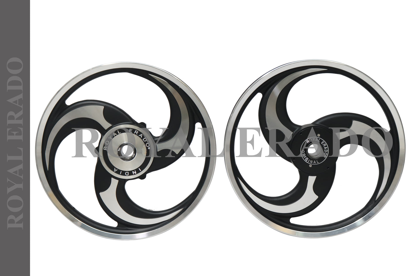 3 Spokes TALWAR BLACK  Alloy Wheel for STANDARD ABS Royal-Enfield Bullet X 350CC, Electra, Thunderbird 2010 model