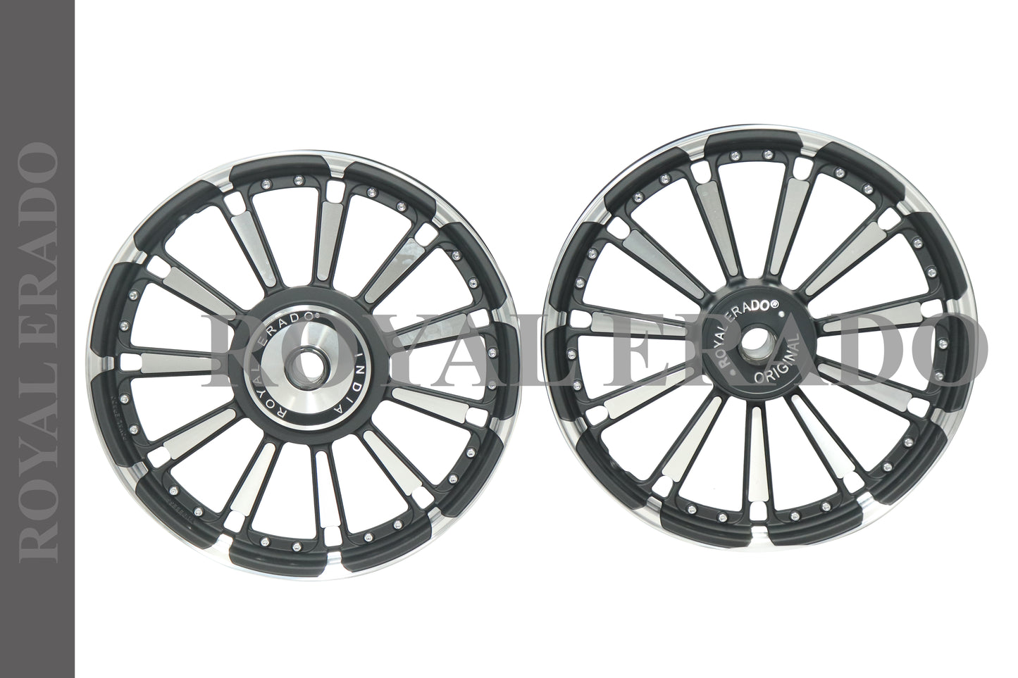 11 SPOKE RAJPUTANA design Alloy Wheel set For Royal-Enfield standard big drum
