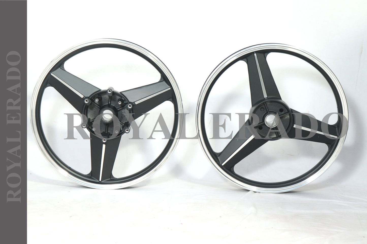 DIAMOND MERCEDES BLACK Alloy Wheel for STANDARD ABS Royal-Enfield Bullet X 350CC, Electra, Thunderbird 2010 model