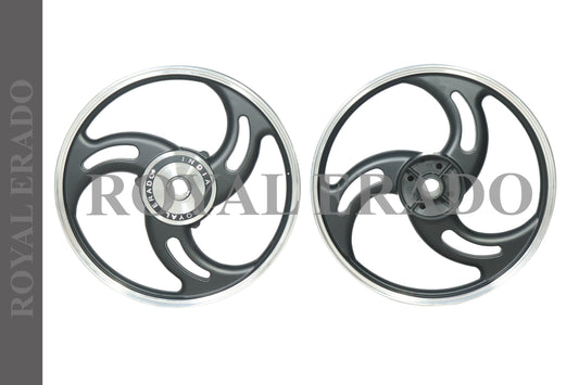 3 Spokes BLACK Alloy Wheel for STANDARD ABS Royal-Enfield Bullet X 350CC, Electra, Thunderbird 2010 model