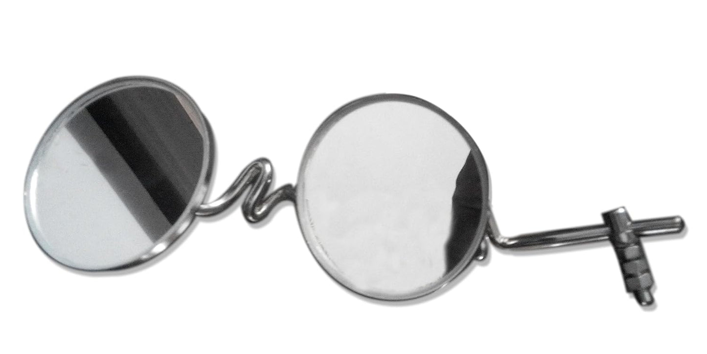 Jalebi Type Handle Fitting Mirror Full Chrome For Bullet Enfield Classic 350/500 Standard 350/500 Direct Fit no Alteration | (NOTE: NOT FOR REBORN METEOR HUNTER THUNDERBIRD)