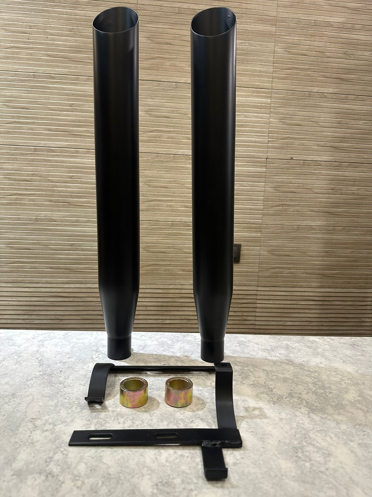 harley style exhaust with base sound stainless steel black exhaust for jawa perak , bobber , 42