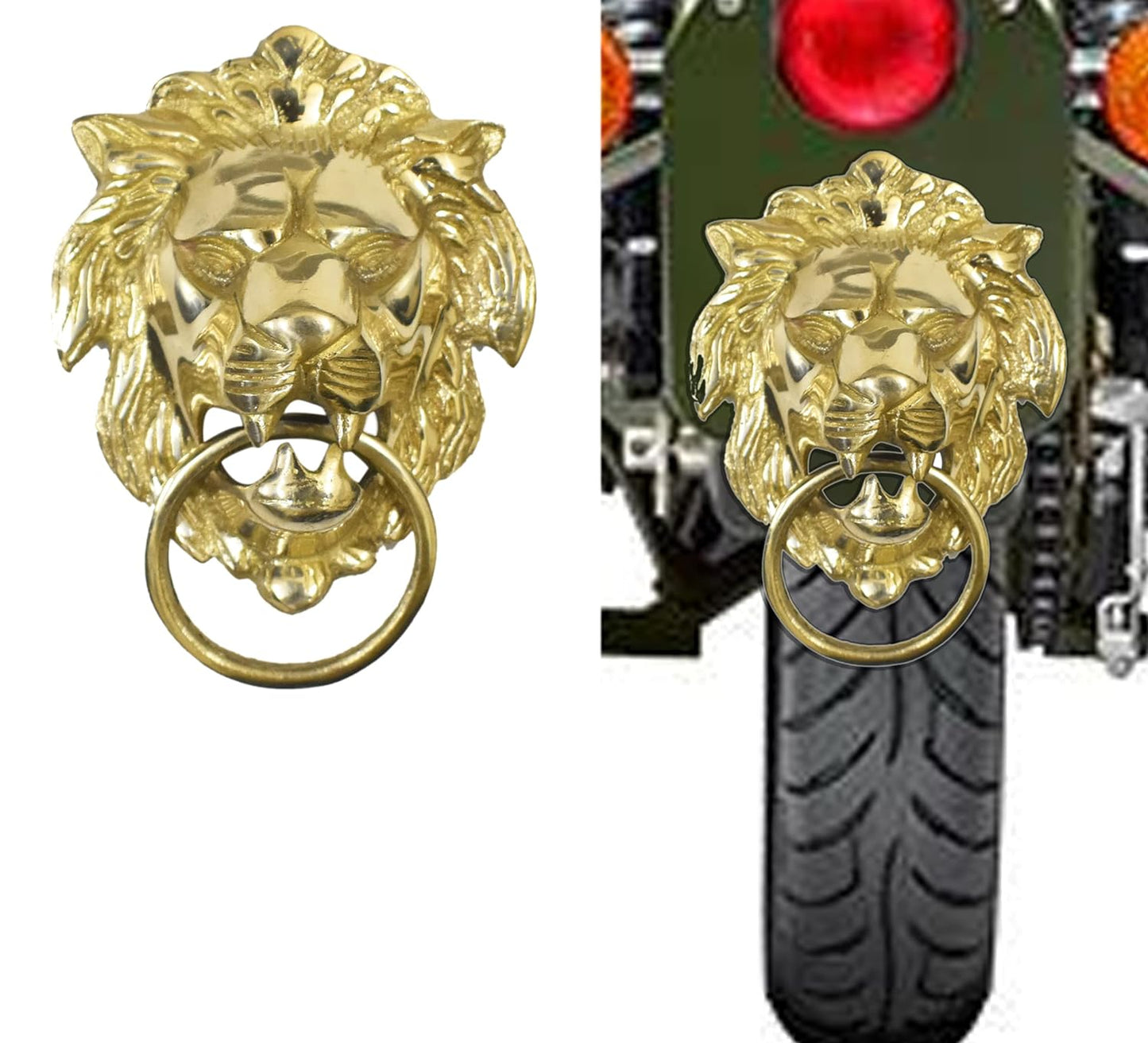 BRASS LION XL FOR REAR NUMBER PLATE , FRONT MUDGUARD , AND DECORATIVE IN HOUSE