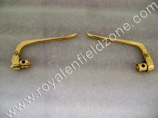 BRASS VINTAGE INVERTED CLUTCH & BREAK LEVER FOR 7/8" HANDLE BAR ROYAL ENFIELD BSA ETC (FIT TO NON- DISC BIKE )