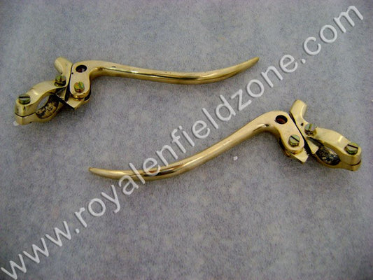 BRASS VINTAGE STYLE UNIVERSAL CLUTCH & BREAK LEVER FOR 7/8" HANDLE BAR ROYAL ENFIELD BSA ETC ( FIT TO NON- DISC BIKE )