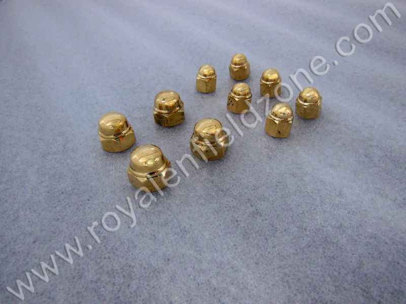 Royal enfield electra standard before 2010 model 6 front & 4 rear brass doom nut