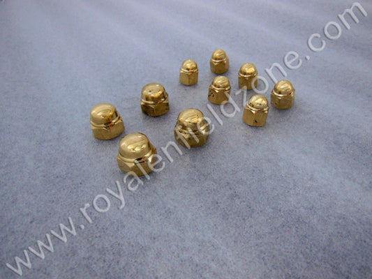 Royal enfield electra standard before 2010 model 6 front & 4 rear brass doom nut