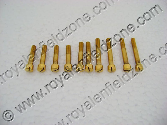 BRASS TIMING SCREW KIT 10 PEACES FOR ROYAL ENFIELD OLD MODEL STANDARD & ELECTRA BEFORE 2010 MODEL