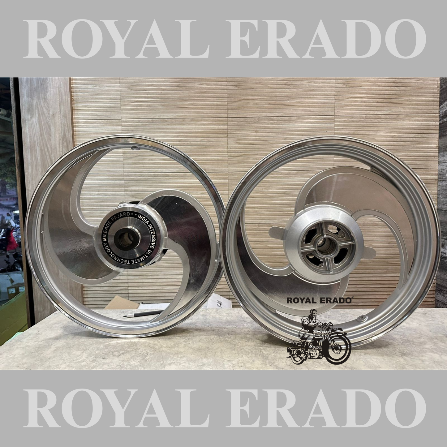 PAJERO silver CNC big S Talwar 2 spoke and 2 S alloy wheel for Reborn Classic single disc and new Standard Battalion