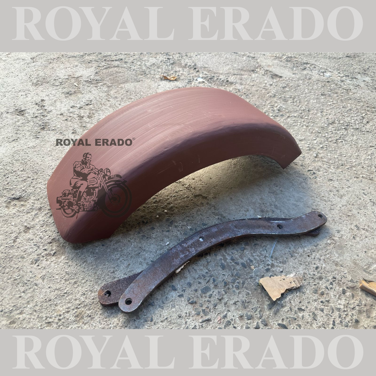 custom chopper bobber style rear mudguard with stays raw without paint for for royal enfield classic electra standard