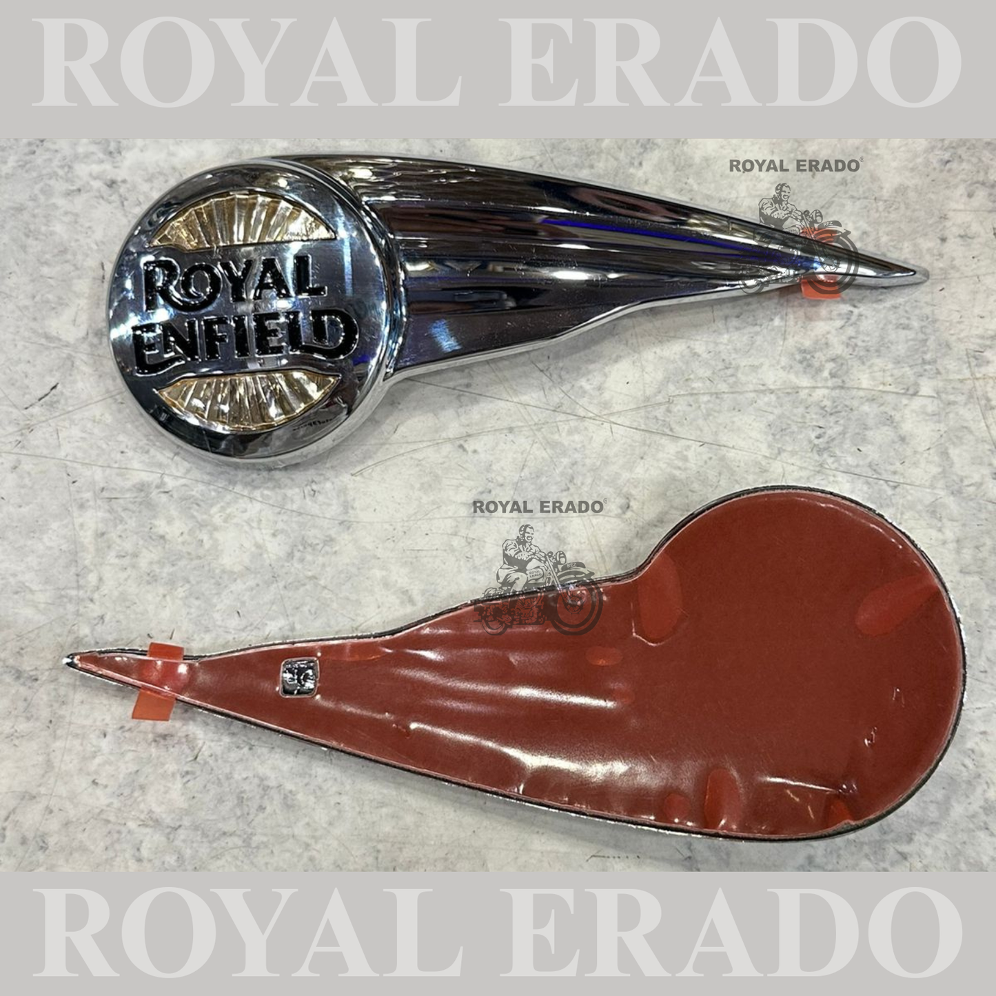 Royal Enfield super meteor 650 tank sticker monogram with double tape.