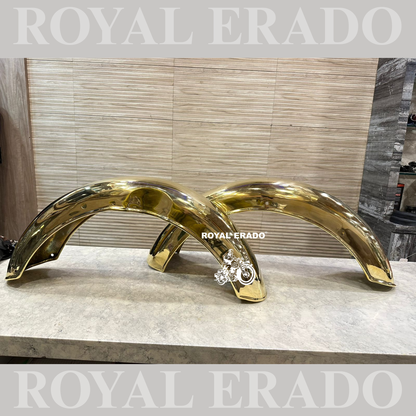 Royal Enfield Classic Electra or Standard pure brass front and rear mudguard gold look vintage g2 1962 old look