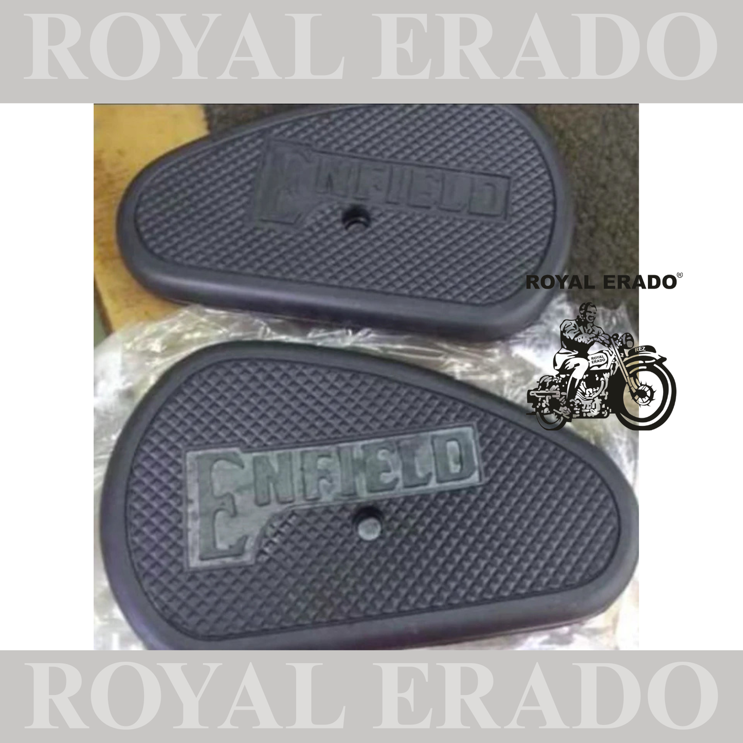 Knee pad for fuel tank vintage model royal enfield g2 standard with enfield written export quality.