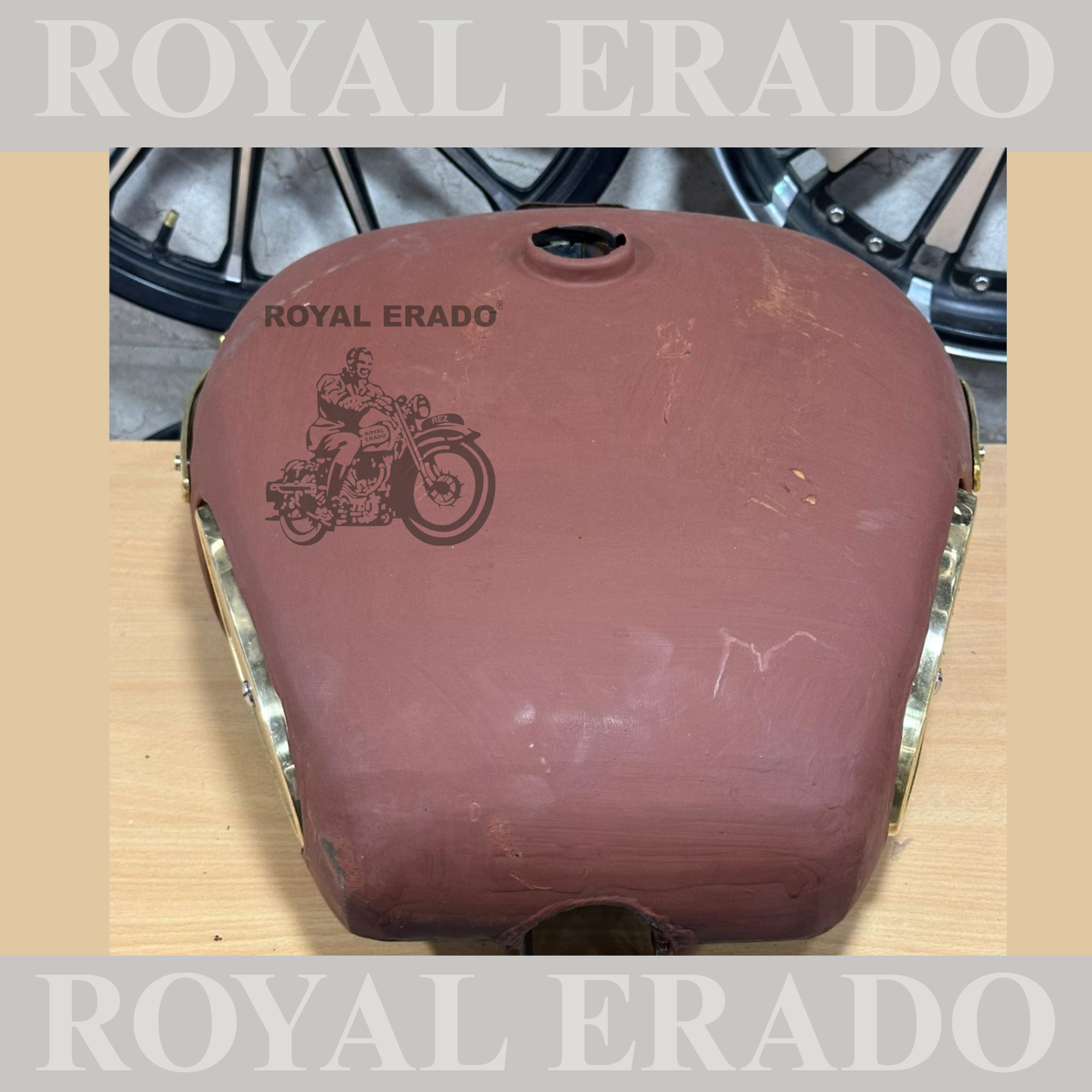 Royal Enfield Classic Electra Standard tank in 18 to 20 liters tank with brass monogram & brass knee pad
