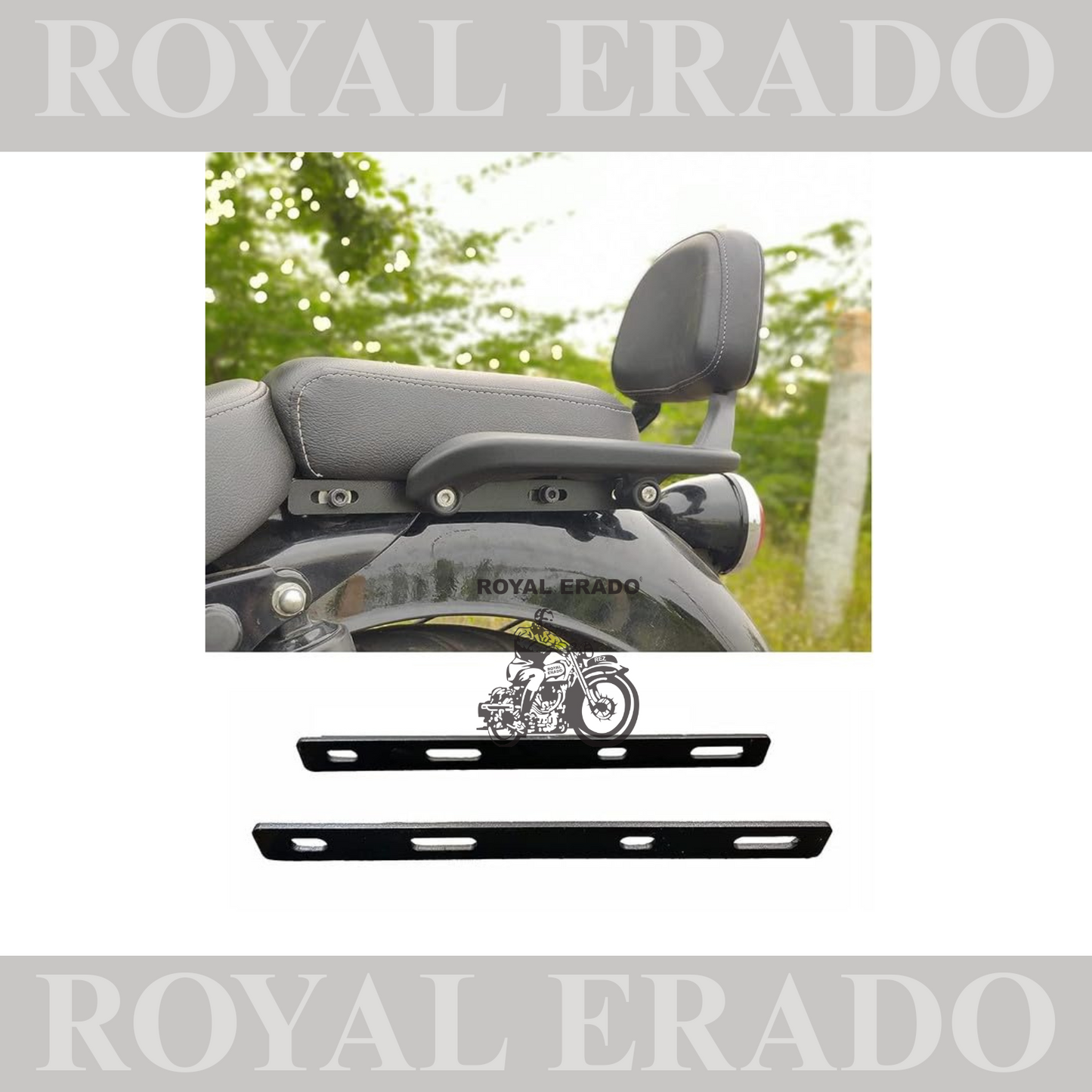 Back Rest Extender for RE Meteor 350 /Backrest Adjustable Plates (Black)