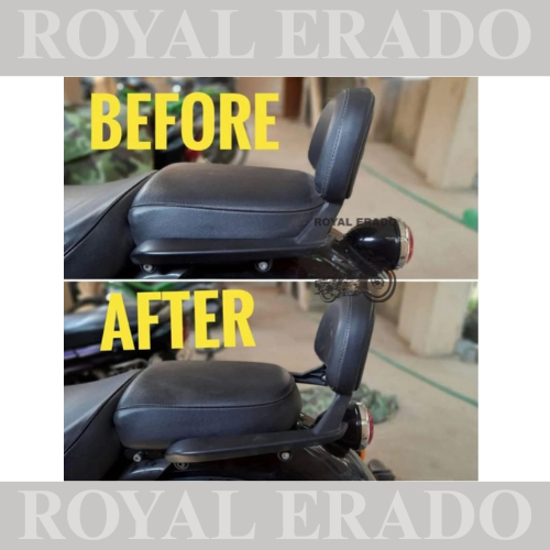 Back Rest Extender for RE Meteor 350 /Backrest Adjustable Plates (Black)