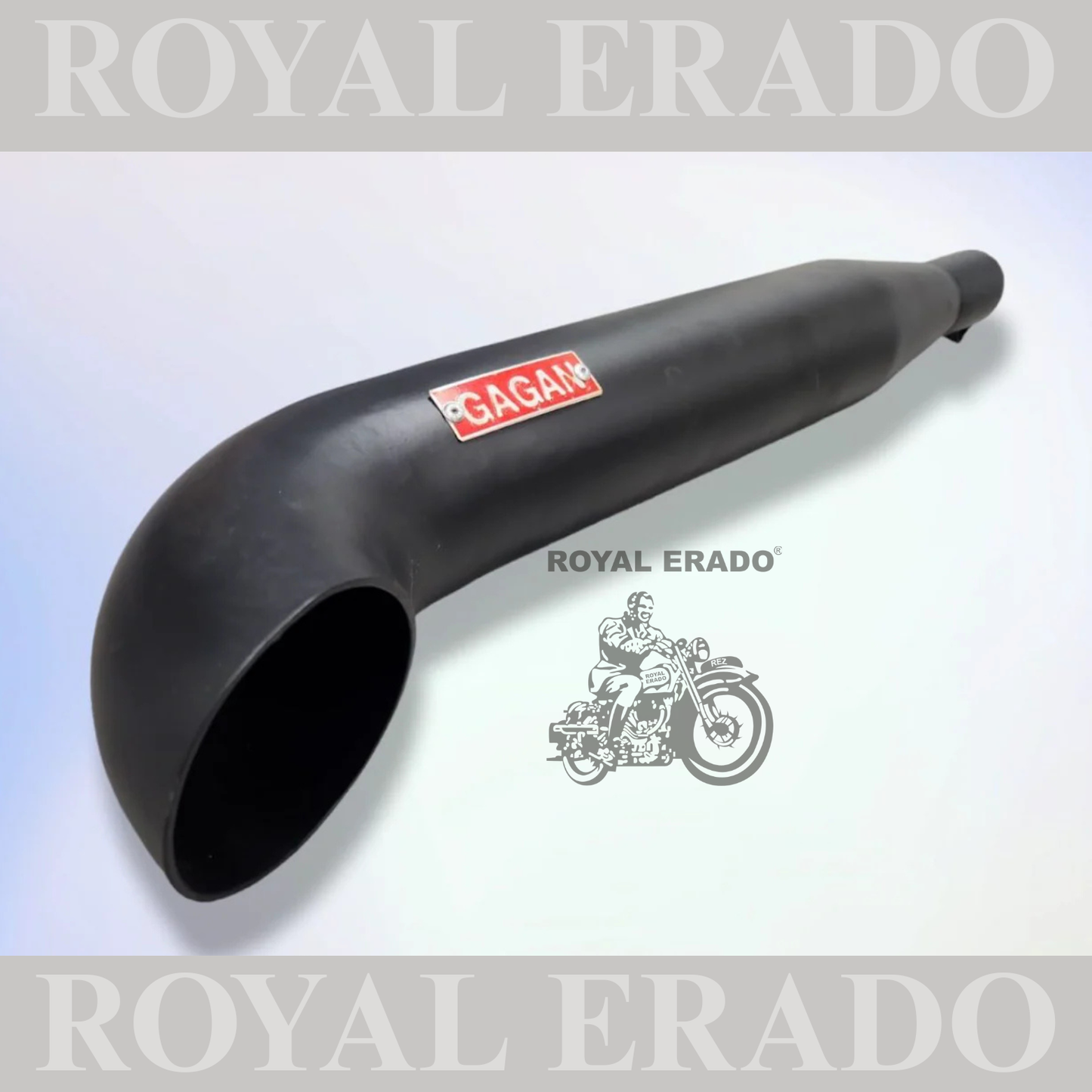 BOBBER SILENCER EXHAUST STAINLESS STEEL BLACK FOR ROYAL ENFIELD CLASSIC ELECTRA STANDARD WITH GLASSWOOL