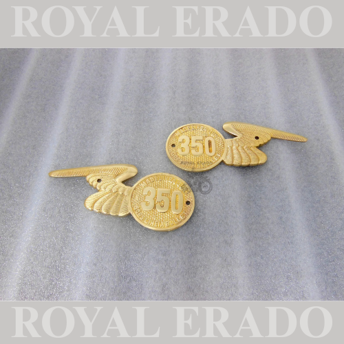Wing monogram in brass for royal enfield 350cc classic electra standard