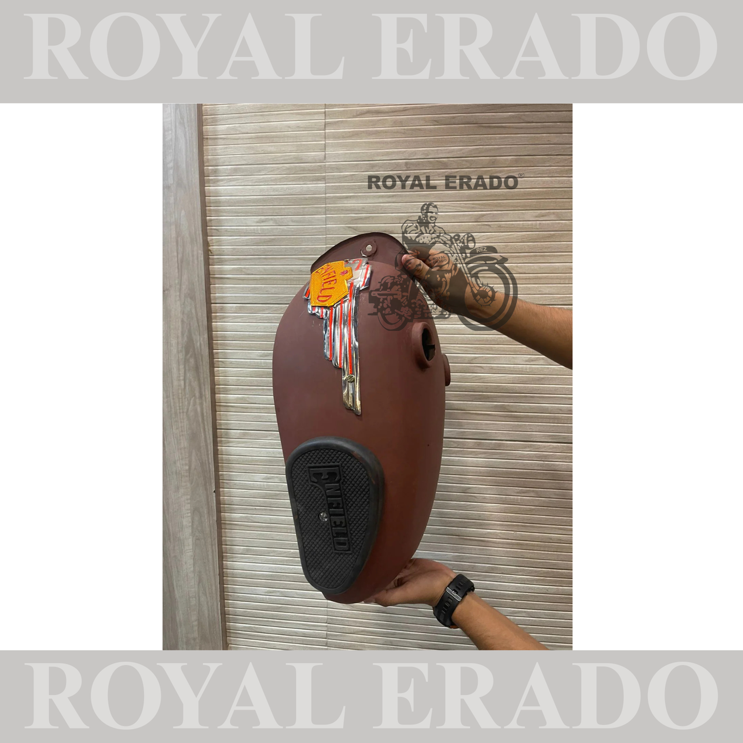 18 to 20 litter tank with vintage enfield tank monogram and knee pad for royal enfield old model g2 standard electra n classic