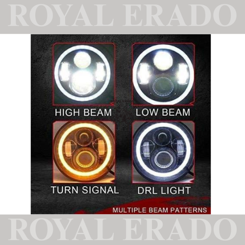 ROYAL ERADO 7" 110 FULL RING head light for royal enfield classic , electra , standard