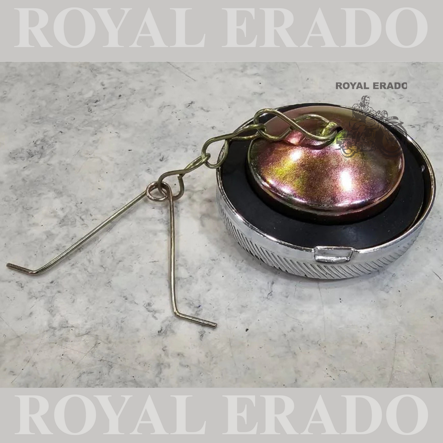 vintage style 1962 g2 model tank cap chrome with chain for royal enfield standard