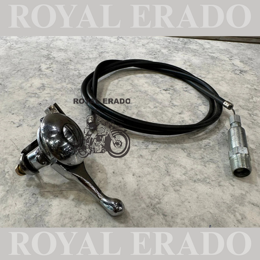 Royal enfield g2 vintage 1962 modle brass chrome plated retarded advance choke lever right with cable