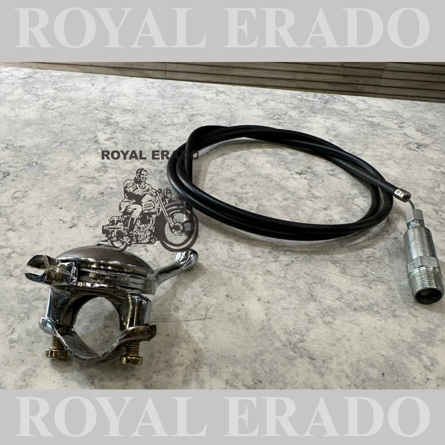 Royal enfield g2 vintage 1962 modle brass chrome plated retarded advance choke lever right with cable