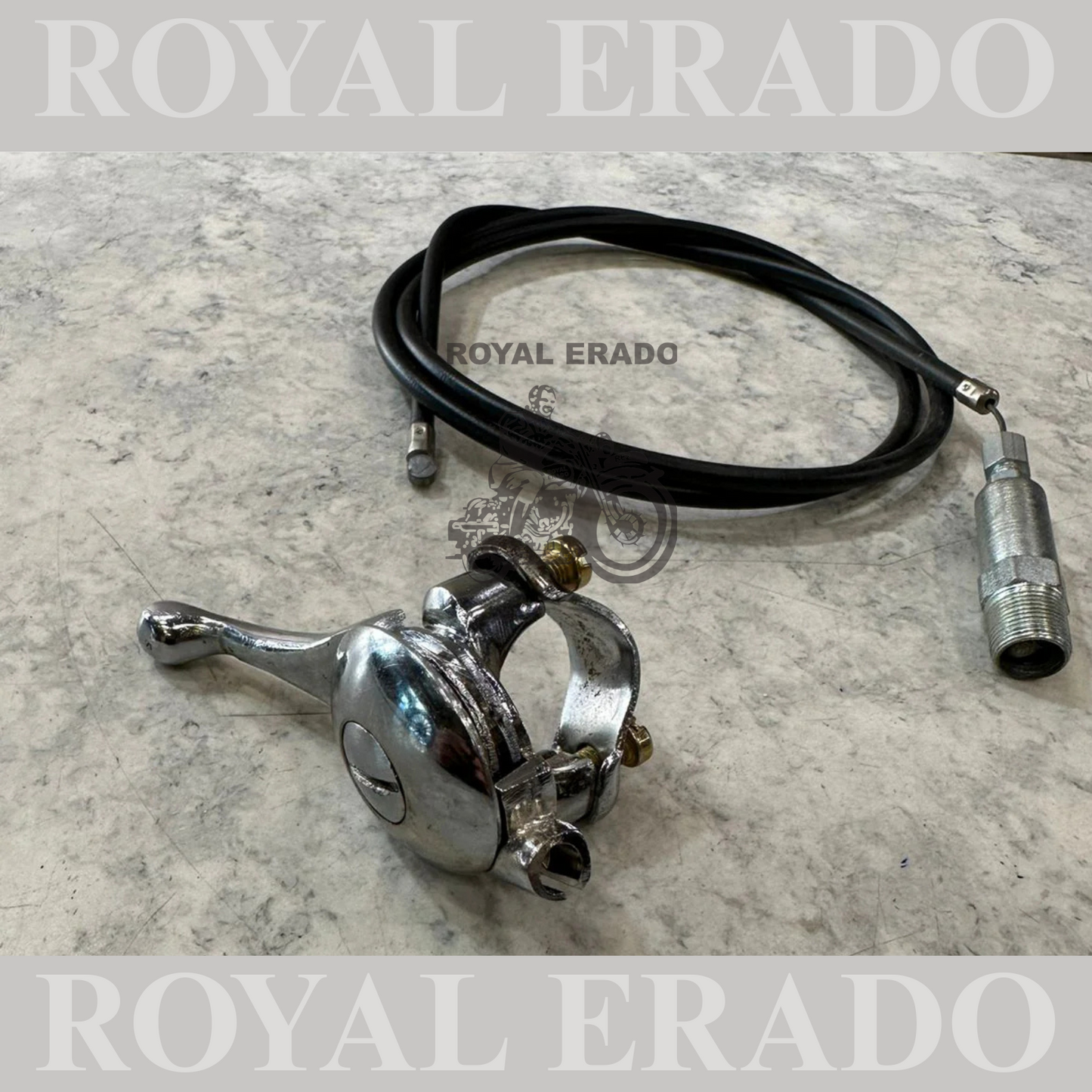 Royal enfield g2 vintage 1962 modle brass chrome plated retarded advance choke lever right with cable