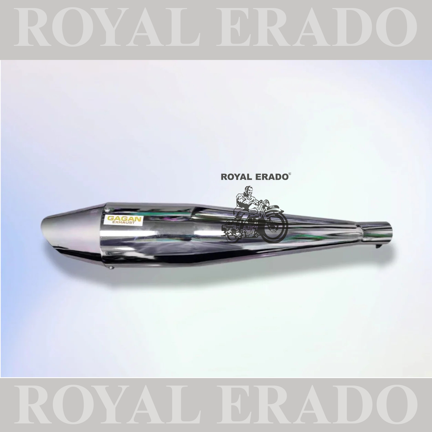 SHARK SILENCER CHROME FOR ROYAL ENFIELD CLASSIC ELECTRA STANDARD WITH GLASSWOOL
